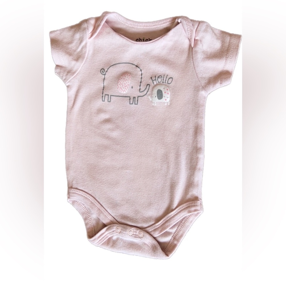chick pea 6-9 month pink body suit Elephant theme